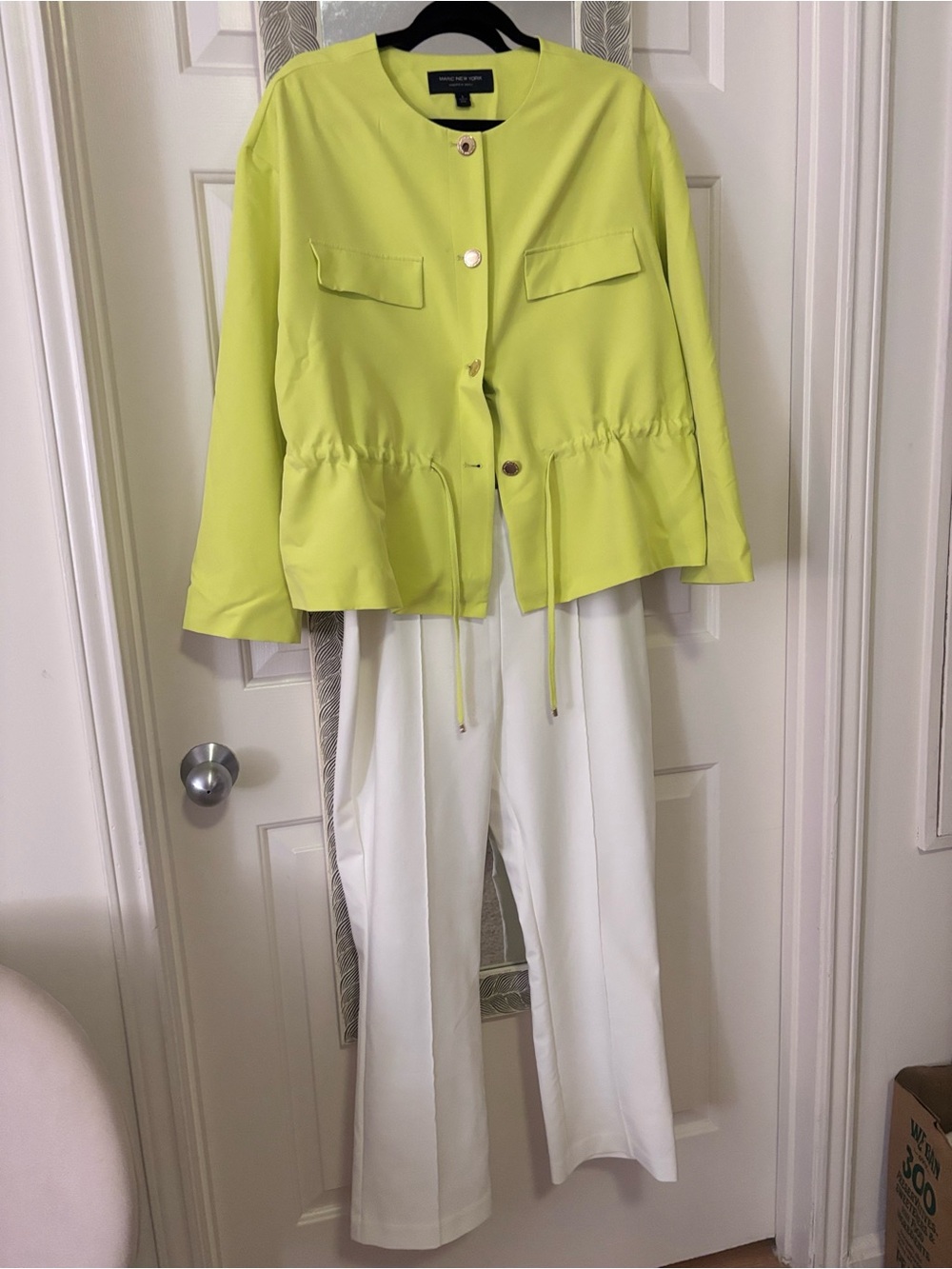 Cropped Drawstring Jacket in Lime by Mark New York